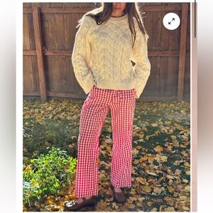 Sonderhaus Perfect Pant in Red Gingham size medium